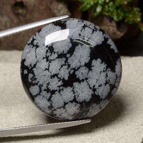 31.2ct Round Cabochon Snowflake Snowflake Obsidian Gem for sale 31.2ct Round Cabochon Snowflake Snowflake Obsidian Gem (ID: 485429)