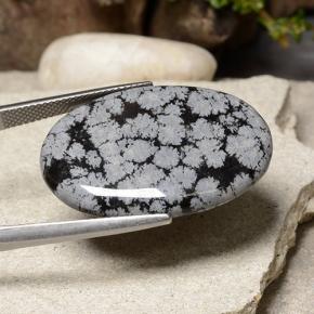 Snowflake Obsidian Gemstone in 30 x 21.4 mm Size for Sale, Snowflake Obsidian Stone in Snowflake Color