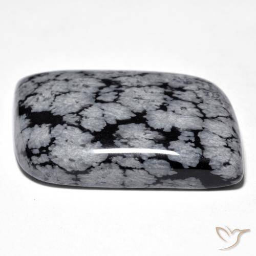 Snowflake Obsidian Gemstone in 35.8 x 21.1 mm Size for Sale, Snowflake Obsidian Stone in Gray-White Black Color