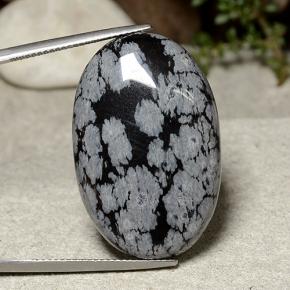 30.2ct Oval Cabochon Snowflake Snowflake Obsidian Gem for sale 30.2ct Oval Cabochon Snowflake Snowflake Obsidian Gem (ID: 485446)