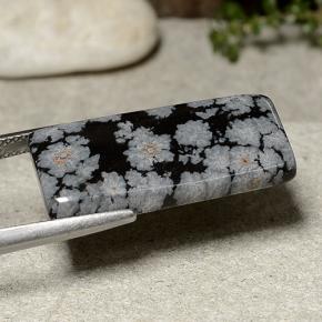 Snowflake Obsidian Gemstone in 26.7 x 12.5 mm Size for Sale, Snowflake Obsidian Stone in Snowflake Color