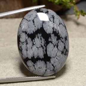 29.2ct Oval Cabochon Snowflake Snowflake Obsidian Gem for sale 29.2ct Oval Cabochon Snowflake Snowflake Obsidian Gem (ID: 485542)