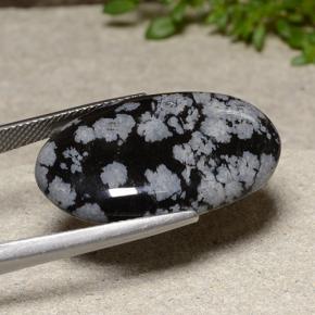 Snowflake Obsidian Gemstone in 27.4 x 18.3 mm Size for Sale, Snowflake Obsidian Stone in Snowflake Color