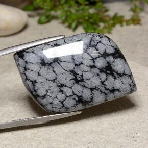 33.41 ct Multicolor Snowflake Obsidian Stone, Natural Snowflake Obsidian in Fancy Cabochon Shape for Sale