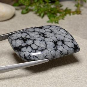 Snowflake Obsidian Gemstone in 36.8 x 21.2 mm Size for Sale, Snowflake Obsidian Stone in Snowflake Color