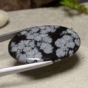 Snowflake Obsidian Gemstone in 31.5 x 22.5 mm Size for Sale, Snowflake Obsidian Stone in Snowflake Color