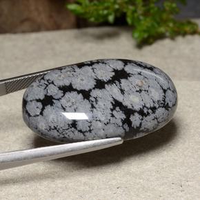 Snowflake Obsidian Gemstone in 32.7 x 20.9 mm Size for Sale, Snowflake Obsidian Stone in Multicolor Color