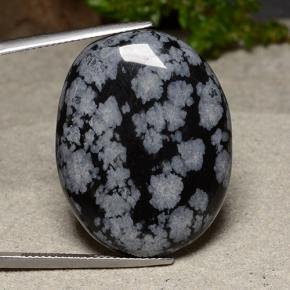 Multicolor Obsidiana Copo de Nieve Gema - 33.7ct Cabujón Óvalo (ID: 485634)