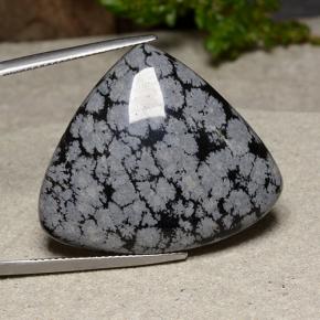 32.1ct Pear Cabochon Snowflake Snowflake Obsidian for sale thumb image of 32.1ct Pear Cabochon Snowflake Snowflake Obsidian (ID: 485635)