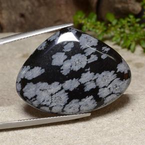Multicolor Obsidiana Copo de Nieve Gema - 26.1ct Cabujón Pera (ID: 485639)