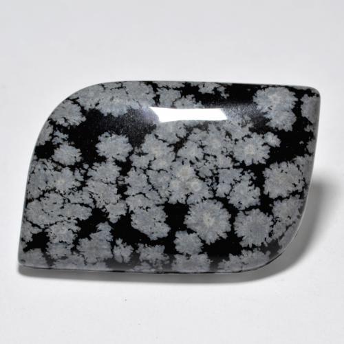 32.9ct Fancy Cabochon Snowflake Snowflake Obsidian for sale thumb image of 32.9ct Fancy Cabochon Snowflake Snowflake Obsidian (ID: 485642)