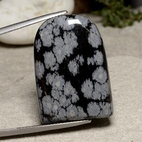 32.1ct Fancy Cabochon Snowflake Snowflake Obsidian for sale thumb image of 32.1ct Fancy Cabochon Snowflake Snowflake Obsidian (ID: 485644)