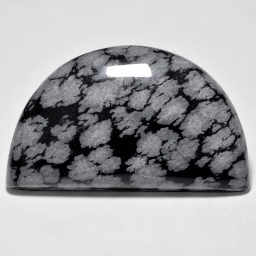 32.2ct Half Moon Cabochon Snowflake Snowflake Obsidian for sale thumb image of 32.2ct Half Moon Cabochon Snowflake Snowflake Obsidian (ID: 485645)
