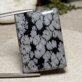 33.2ct Baguette Cabochon Snowflake Snowflake Obsidian for sale thumb image of 33.2ct Baguette Cabochon Snowflake Snowflake Obsidian (ID: 485649)