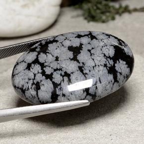 Snowflake Obsidian Gemstone in 33.8 x 26 mm Size for Sale, Snowflake Obsidian Stone in Multicolor Color