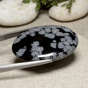 Snowflake Obsidian Gemstone in 33.8 x 24.3 mm Size for Sale, Snowflake Obsidian Stone in Snowflake Color