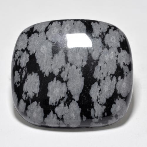 Mehrfarbig Schneeflockenobsidian Edelstein - 40.2ct Kissen Cabochon (ID: 485656)