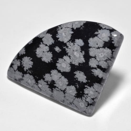 44.61 ct Multicolor Snowflake Obsidian Stone, Natural Snowflake Obsidian in Fancy Cabochon Shape for Sale