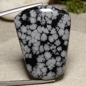 Snowflake Obsidian Gemstone in 33.2 x 25.1 mm Size for Sale, Snowflake Obsidian Stone in Multicolor Color