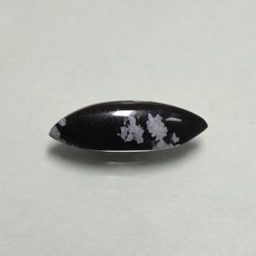 1.92 ct Multicolor Snowflake Obsidian Stone, Natural Snowflake Obsidian in Marquise Cabochon Shape for Sale