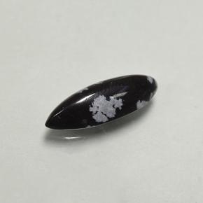 Snowflake Obsidian Gemstone in 15.3 x 5.7 mm Size for Sale, Snowflake Obsidian Stone in Snowflake Color