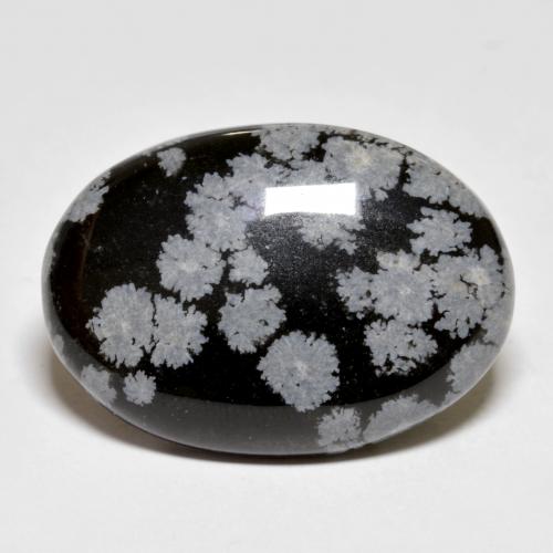 Multicolor Snowflake Obsidian Gem - 25.2ct Oval Cabochon (ID: 577892)