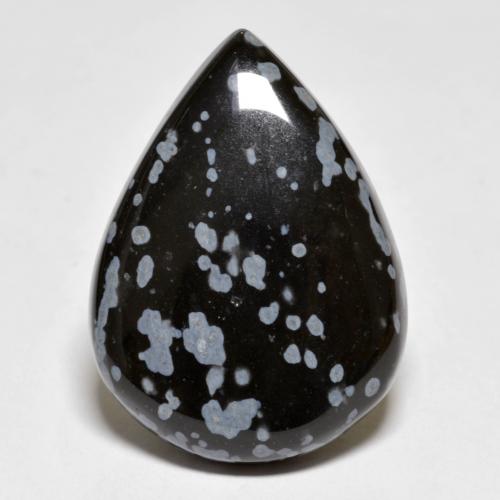 Multicolor Snowflake Obsidian Gem - 22.5ct Pear Cabochon (ID: 577893)