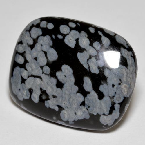 21.56 ct Multicolor Snowflake Obsidian Stone, Natural Snowflake Obsidian in Cushion Cabochon Shape for Sale
