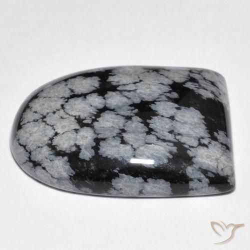 Snowflake Obsidian Gemstone in 26.8 x 21.5 mm Size for Sale, Snowflake Obsidian Stone in Gray-White Black Color