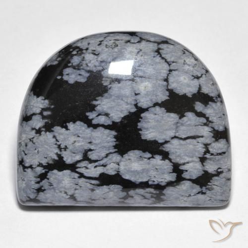 Obsidienne flocon de neige fantaisie de 28,13 ct, 26,3 x 21,3 mm d'Inde, Photo A