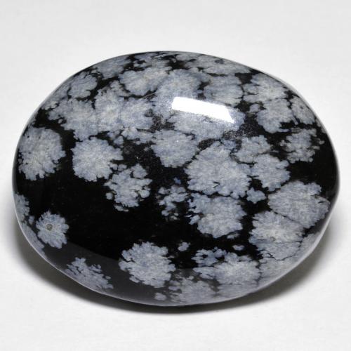 Obsidiana Copo de Nieve Multicolor Cabujón Óvalo de 28.42 ct de India, dimensión 26,8 x 20,9mm, piedra preciosa natural No tratado, claridad Opaco, Obsidiana Copo de Nieve de 1 pieza en color Multicolor, dureza Mohs de 5 - 5.5, Photo A