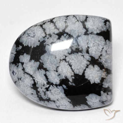Obsidienne flocon de neige fantaisie de 22,75 ct, 22,5 x 20,7 mm d'Inde, Photo A