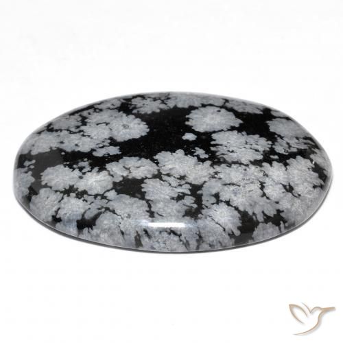 Snowflake Obsidian Gemstone in 32.1 x 22.2 mm Size for Sale, Snowflake Obsidian Stone in Gray-White Black Color