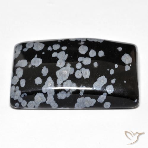 Snowflake Obsidian Gemstone in 25.5 x 17 mm Size for Sale, Snowflake Obsidian Stone in Gray-White Black Color