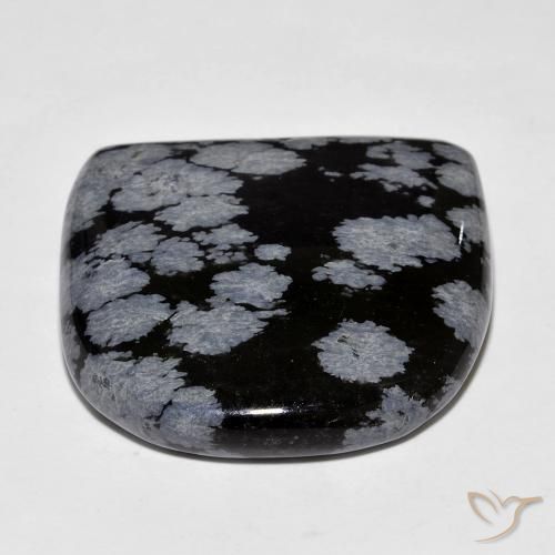 Snowflake Obsidian Gemstone in 26.4 x 24.5 mm Size for Sale, Snowflake Obsidian Stone in Gray-White Black Color