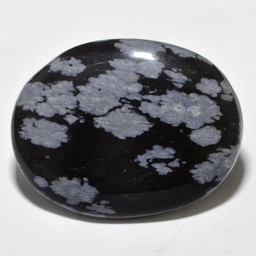 Ossidiana fiocco di neve ovale da 18,48 ct, 25,7 x 20 mm dall'India, Photo A