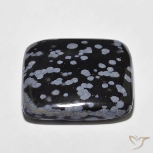 Snowflake Obsidian Gemstone in 23.3 x 22.8 mm Size for Sale, Snowflake Obsidian Stone in Gray-White Black Color