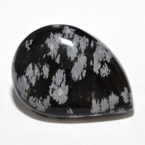 25,9x19,1 mm fancy-schliff mehrfarbiger Schneeflockenobsidian aus Indien, Gewicht 20,86 ct, 1 Stück Schneeflockenobsidian - Farbe: Mehrfarbig, natürlicher Edelstein in Opaque Reinheit, Mohs-Härte von 5 - 5,5, Photo A