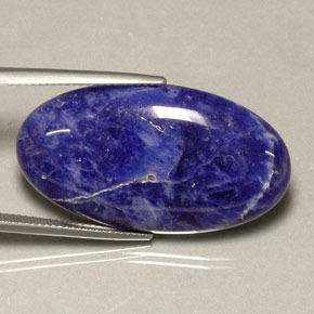 24.08 ct Blue Sodalite Stone, Natural Sodalite in Oval Cabochon Shape for Sale