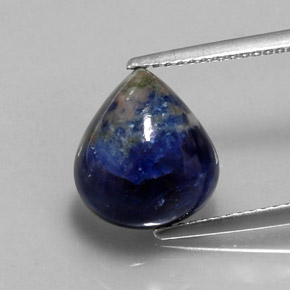 4.22 ct Blue Sodalite Gemstone, Sodalite Gem in Pear Cabochon Shape for Sale.