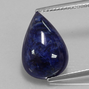 5.58 ct Blue Sodalite Gemstone, Sodalite Gem in Pear Cabochon Shape for Sale.