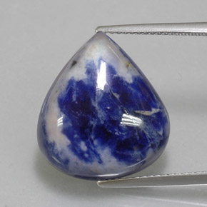 12.26 ct Blue Sodalite Gemstone, Sodalite Gem in Pear Cabochon Shape for Sale.