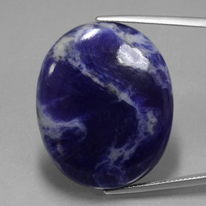 37.31 ct Blue Sodalite Gemstone, Sodalite Gem in Oval Cabochon Shape for Sale.