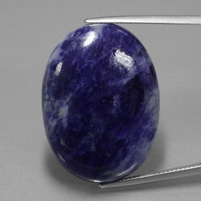 36.76 ct Blue Sodalite Gemstone, Sodalite Gem in Oval Cabochon Shape for Sale.