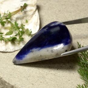 Sodalite Gemstone in 39.6 x 28.8 mm Size for Sale, Sodalite Stone in Navy Blue Color