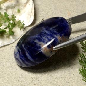 Sodalite Gemstone in 33.6 x 25.7 mm Size for Sale, Sodalite Stone in Dark Blue Color