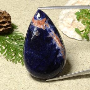 31.37 ct Blue Sodalite Gemstone, Sodalite Gem in Pear Cabochon Shape for Sale.