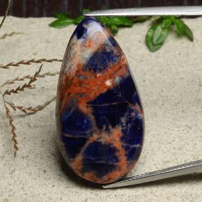 21.22 ct Blue Sodalite Gemstone, Sodalite Gem in Pear Cabochon Shape for Sale.