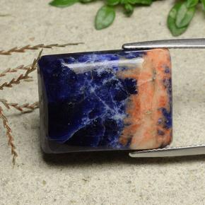 21.97 ct Blue Sodalite Stone, Natural Sodalite in Baguette Cabochon Shape for Sale