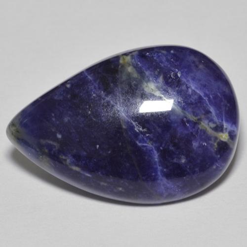 Sodalite Bleu pear cabochon d'Australie, 23,4 x 15,8mm, poids de 12,06 ct, pierre gemme naturelle Non traité de pureté Opaque , 1 pièce Sodalite, couleur Bleu noirâtre, dureté Mohs de 5.5 à 6, Photo A